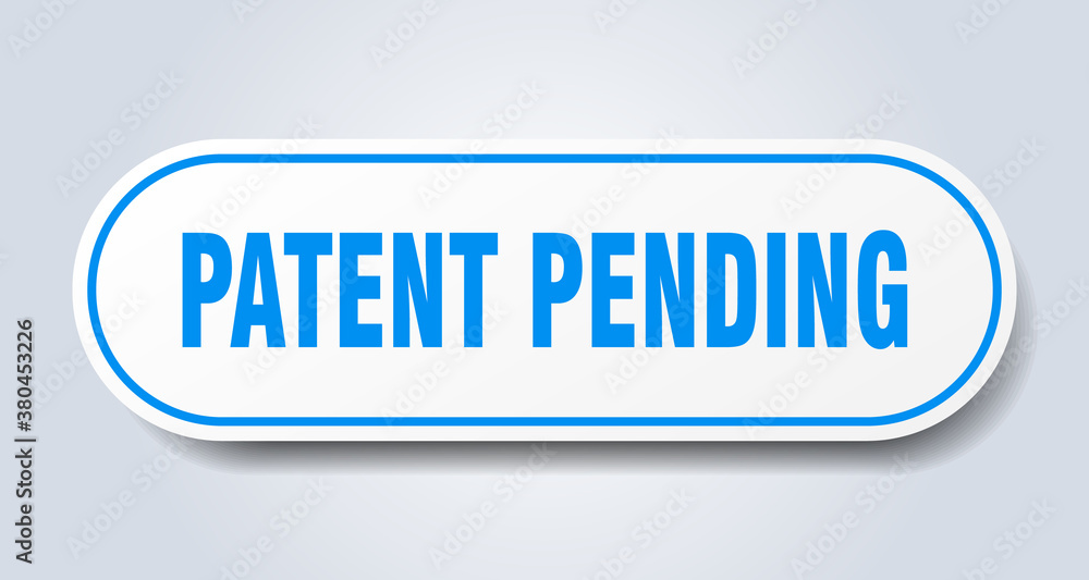 patent pending sign. rounded isolated button. white sticker patent pending sign. rounded isolated button. white sticker