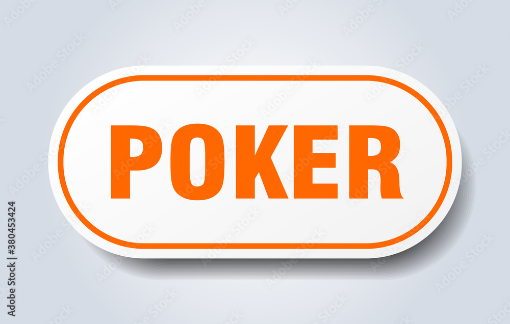 poker sign. rounded isolated button. white sticker poker sign. rounded isolated button. white sticker