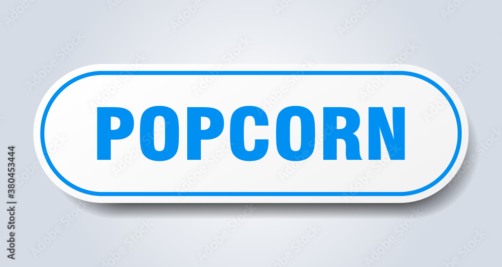 popcorn sign. rounded isolated button. white sticker popcorn sign. rounded isolated button. white sticker