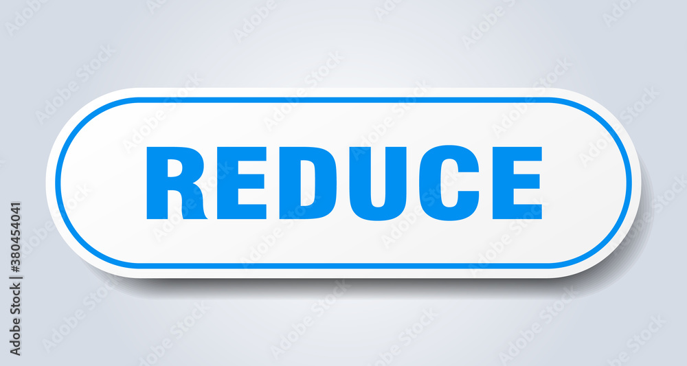 reduce sign. rounded isolated button. white sticker reduce sign. rounded isolated button. white sticker