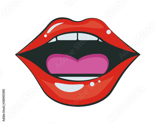 sexi female mouth open pop art style