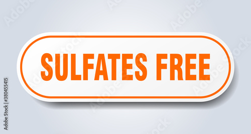 sulfates free sign. rounded isolated button. white sticker