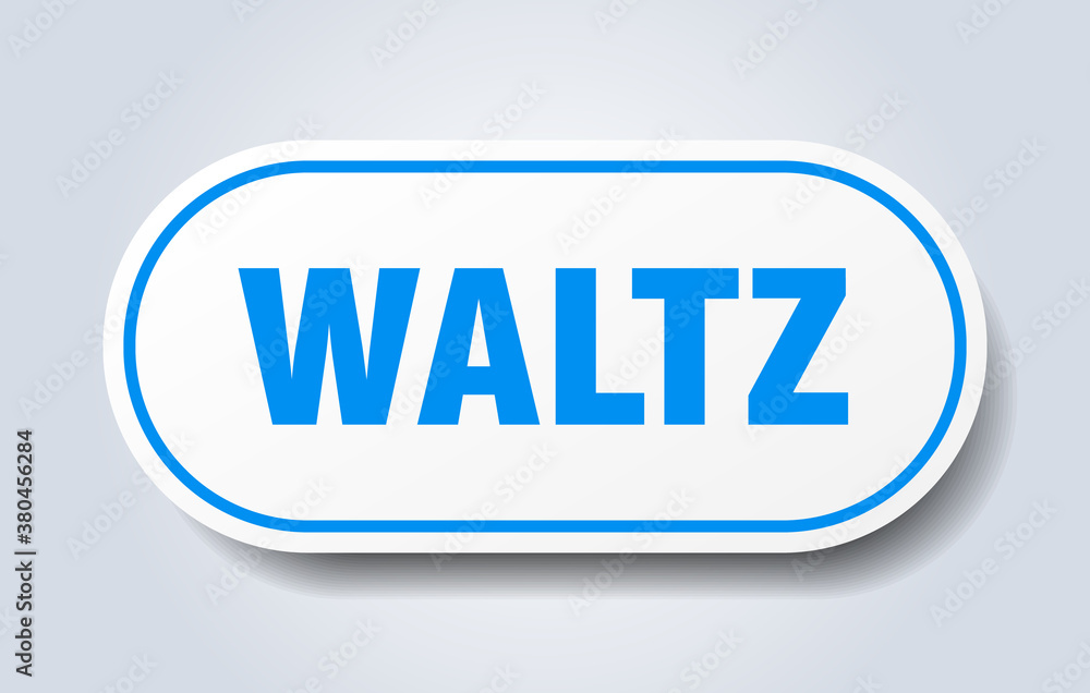 waltz sign. rounded isolated button. white sticker waltz sign. rounded isolated button. white sticker