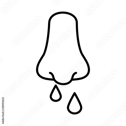 stuffy nose icon, line style