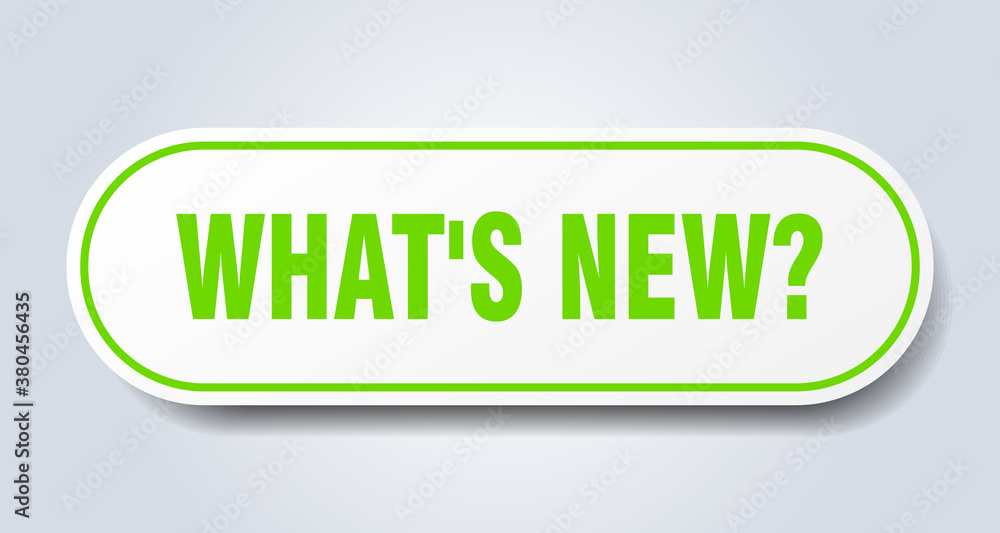 what's new? sign. rounded isolated button. white sticker what's new? sign. rounded isolated button. white sticker