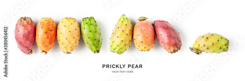 Prickly pear cactus fruits creative banner