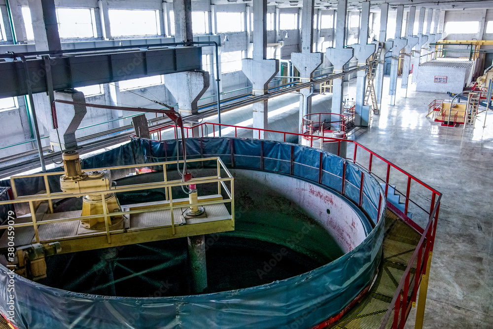 Mixer at aerated concrete blocks factory