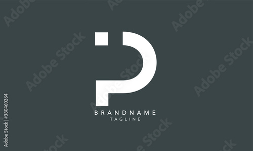 Alphabet letters Initials Monogram logo IP, PI, I and P