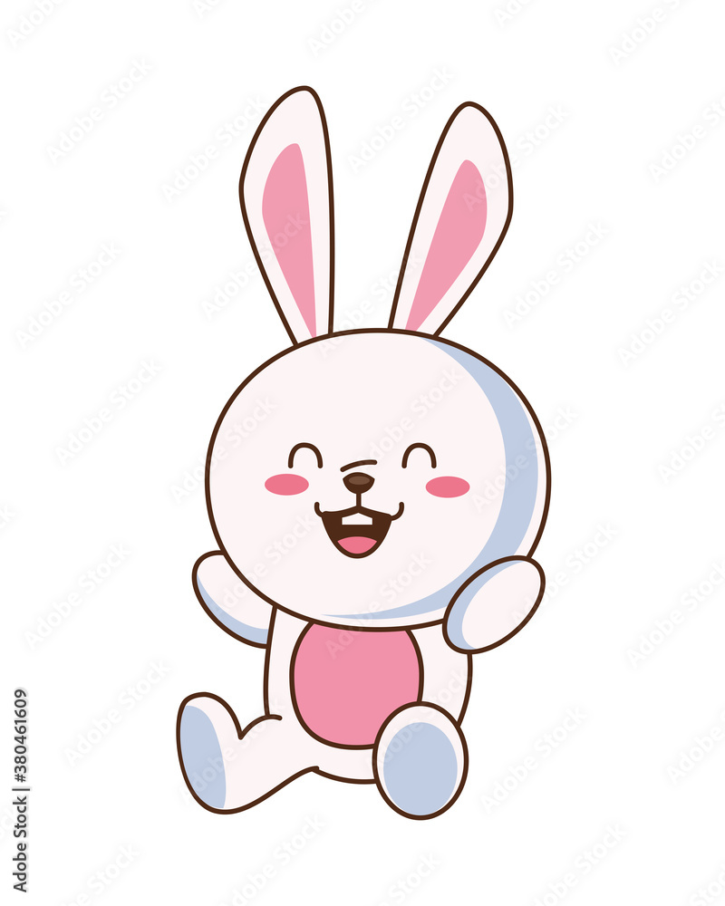 cute little rabbit funny seated character cute little rabbit funny seated character