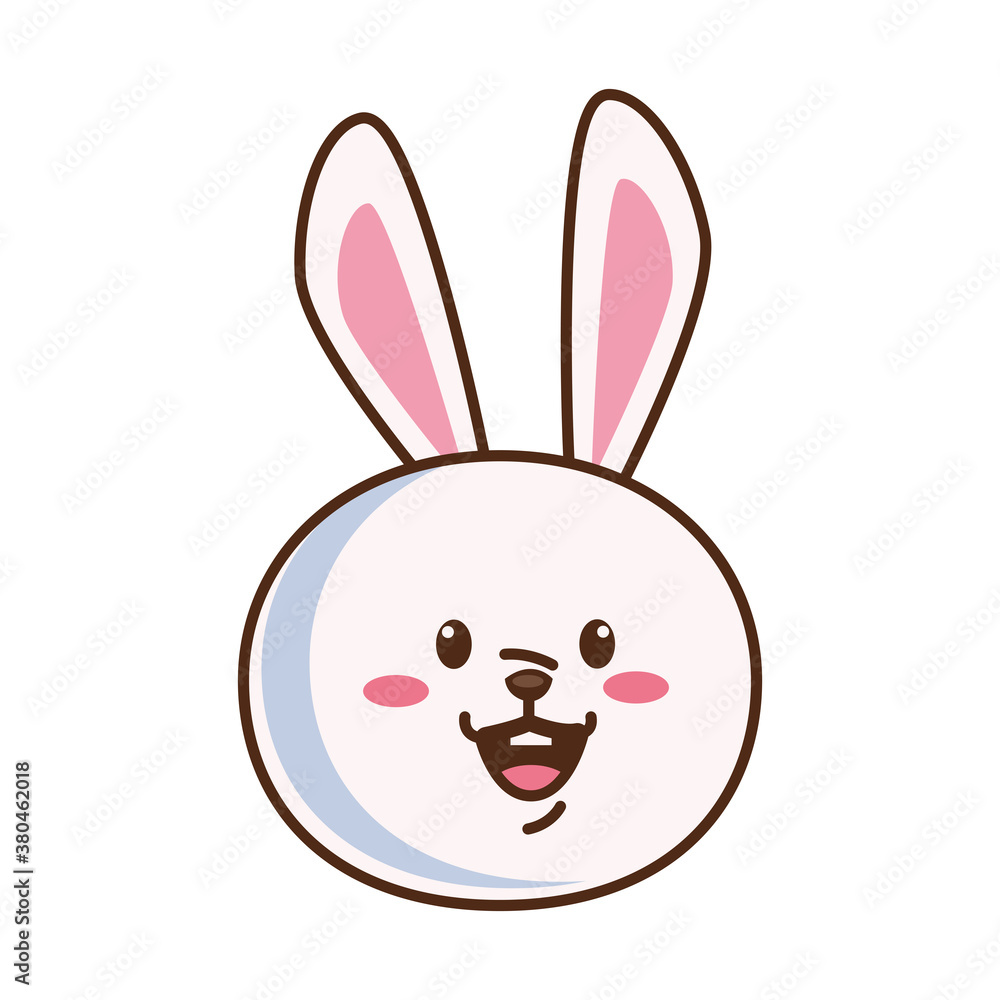 Obraz premium cute little rabbit funny head character