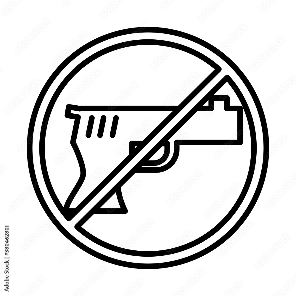 no weapons sign line style icon