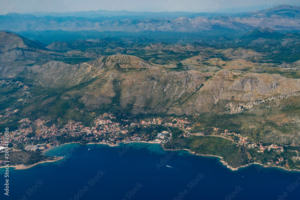 Aerial View of the Adriatic Coast near Dubrovnik, Croatia Aerial View of the Adriatic Coast near Dubrovnik, Croatia