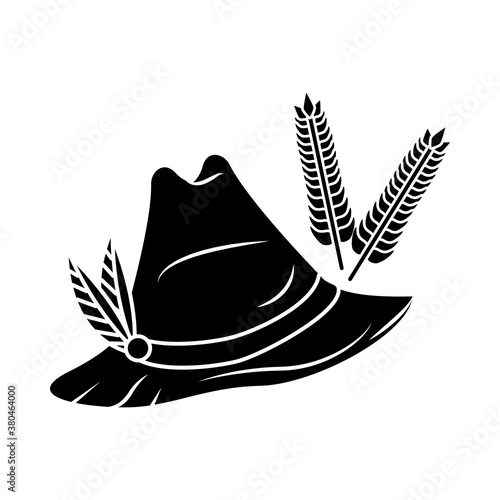 tyrolean hat germany silhouette icon