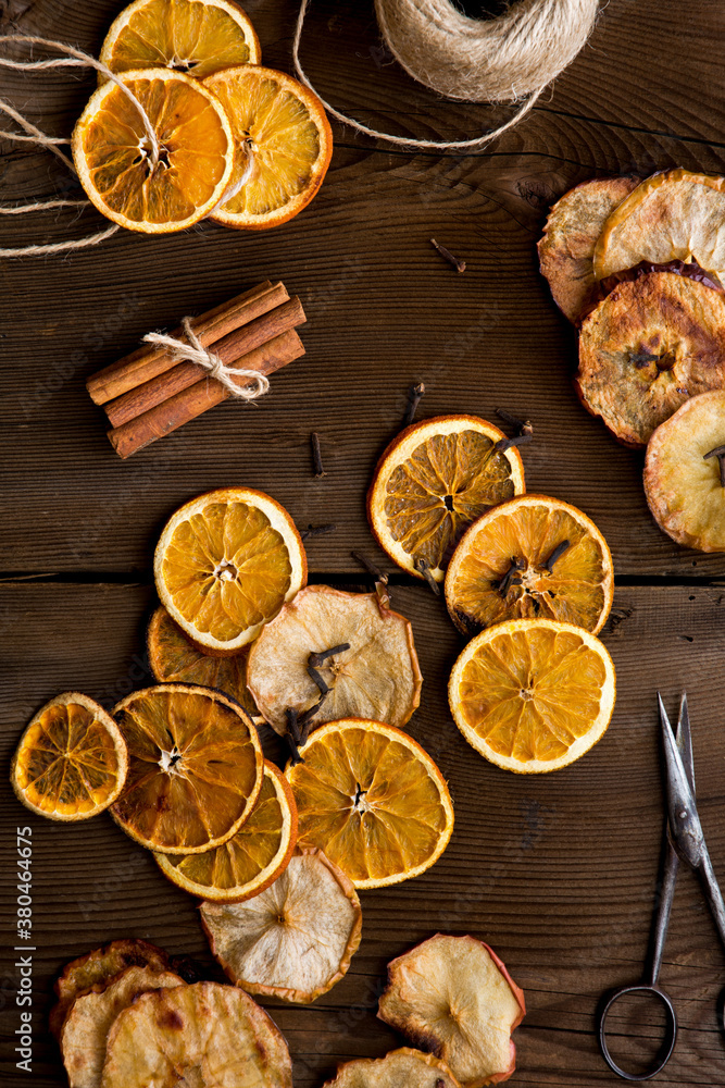 Fragrant homemade orange Christmas wreath ingredients Fragrant homemade orange Christmas wreath ingredients