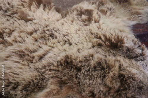 animal skin in room on chair