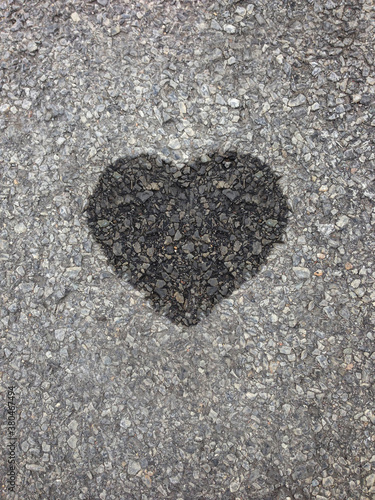 A wet spot shaped like a heart