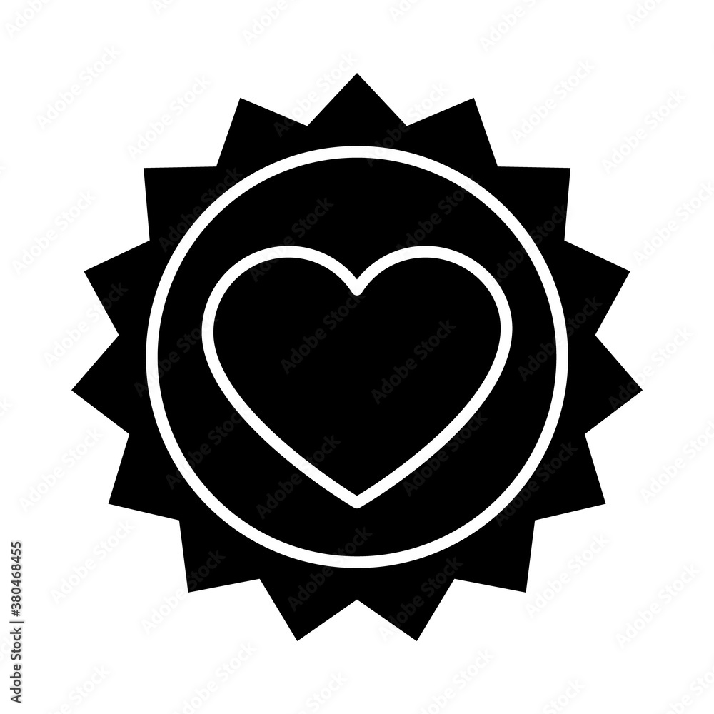 seal with heart icon, silhouette style seal with heart icon, silhouette style