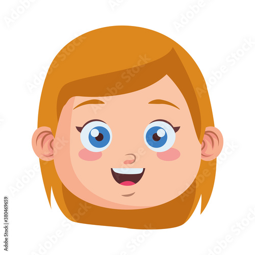 Wallpaper Mural cute little girl student head character Torontodigital.ca