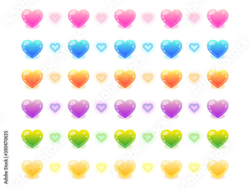 キラキラハート_ベクター