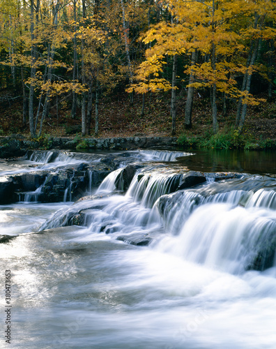 waterfall Ontonogan River UP Upper Peninsula Michigan cascade shelf falls photo