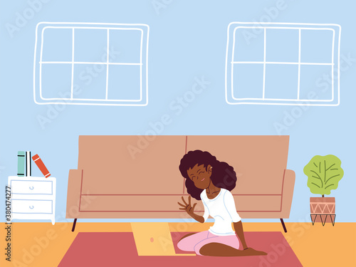 woman working remotely from her home