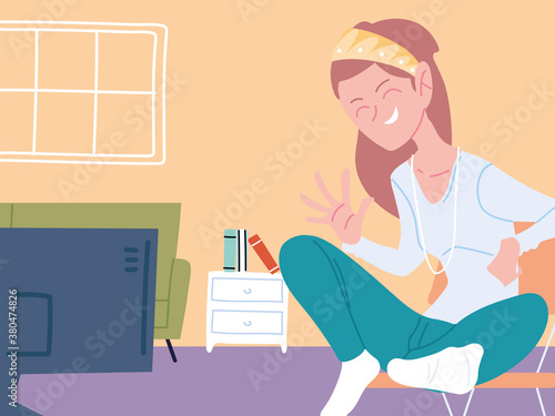 woman working remotely from her home