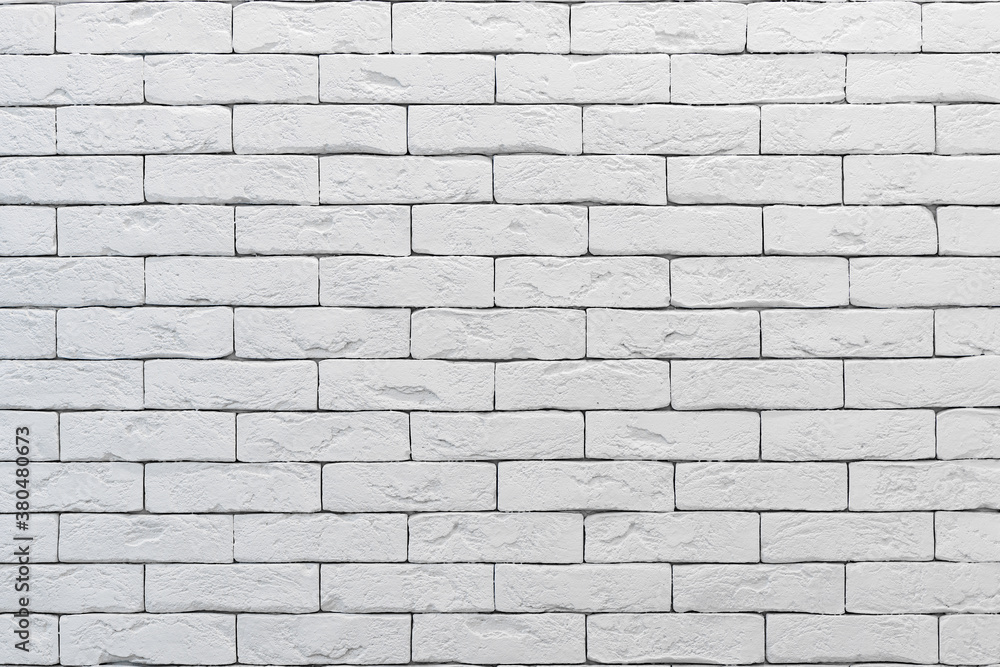 Fototapeta premium White brick wall background. Brick wall texture.