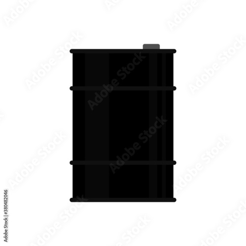 Black oil barrel on white background