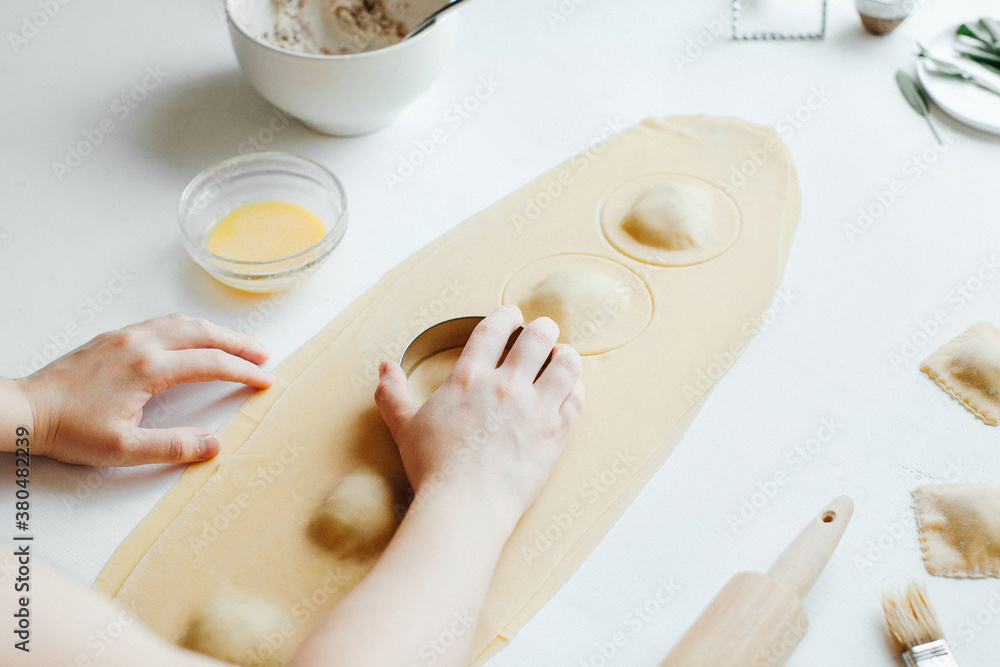 Ravioli in the making Ravioli in the making