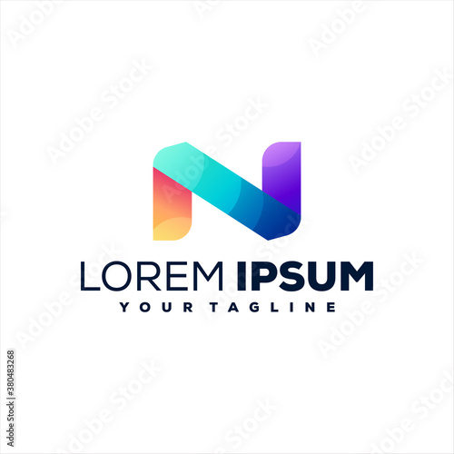 letter n gradient logo design Free Download letter n gradient logo design - GFXLoad