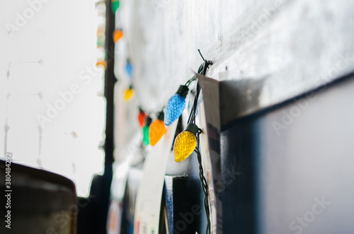 string of mulit-colored lights, horizontal