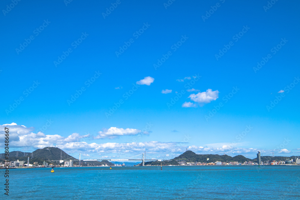 山口県下関市巌流島（船島）から見る関門海峡