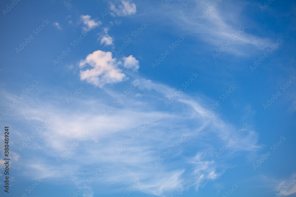 Obraz premium cirrus clouds overhead in the summer weather