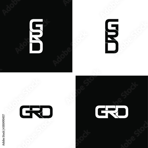 grd lettering initial monogram logo design set