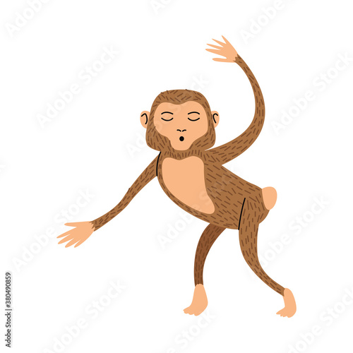 wild monkey animal nature icon