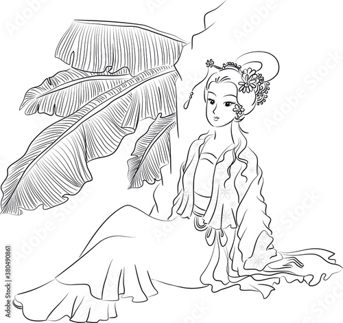 vector Ancient Chinese Lady Figure 