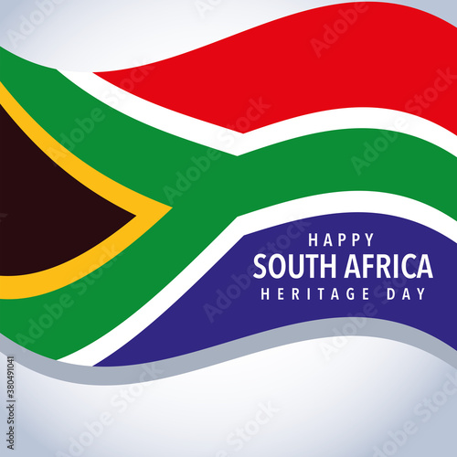 flag South Africa and happy South Africa heritage day