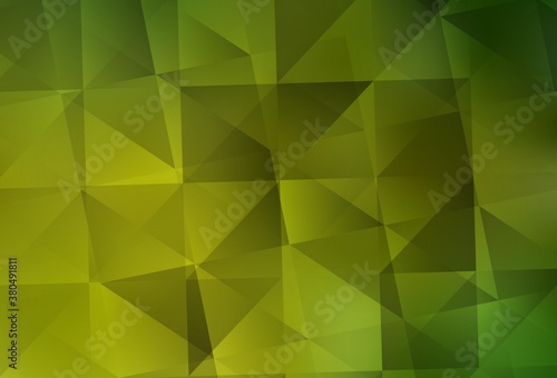 Light Green, Yellow vector abstract polygonal template.