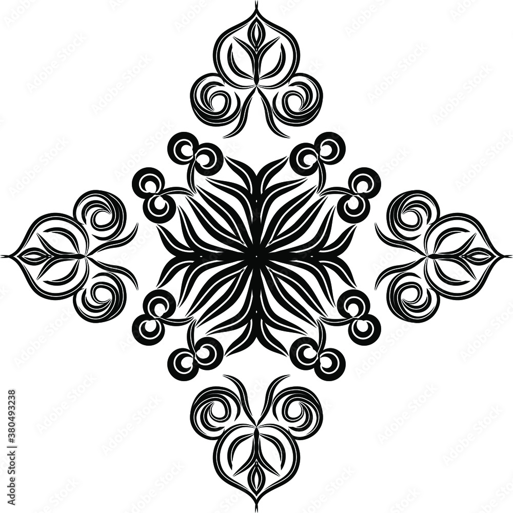 creative vector mandala design.simple mandala design in black color. creative vector mandala design.simple mandala design in black color.