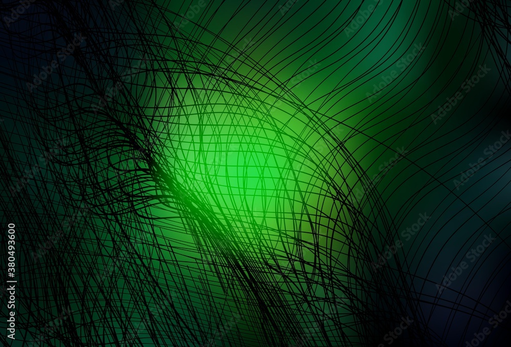 Dark Green vector background with wry lines. Dark Green vector background with wry lines.