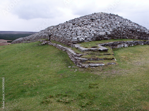 Grey cairn of Camster, Scotland United Kingdom Great Britain long cairn