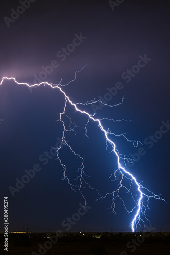 night sky lightning bolt and thunderstorm