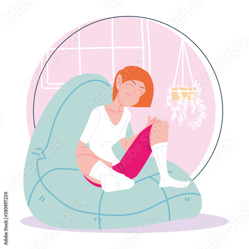 woman working remotely from her home