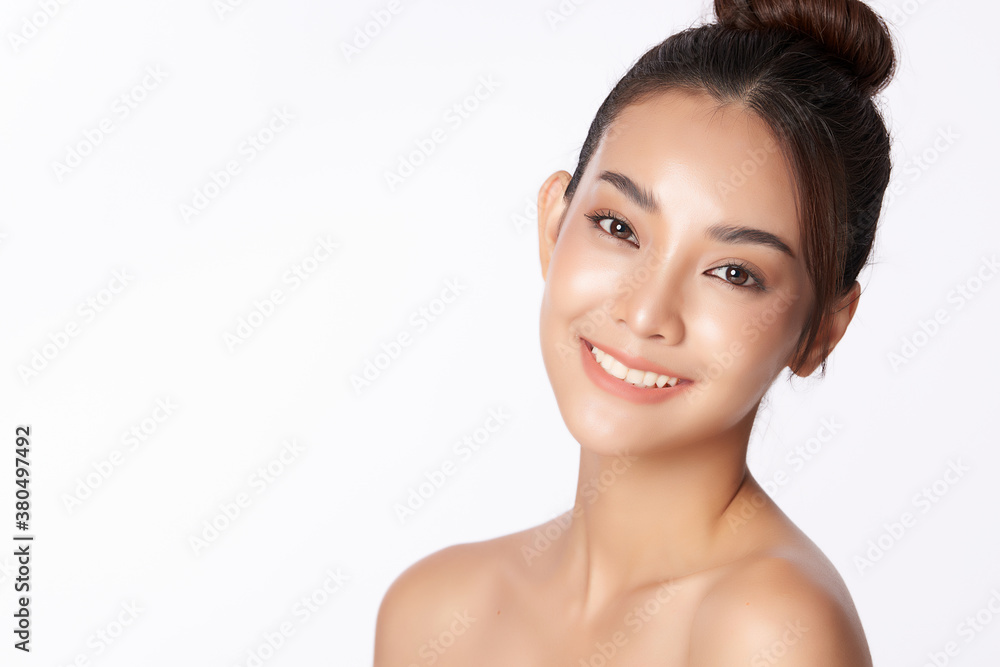 Beautiful young asian woman with clean fresh skin on white background, Face care, Facial treatment, Cosmetology, beauty and spa, Asian women portrait Beautiful young asian woman with clean fresh skin on white background, Face care, Facial treatment, Cosmetology, beauty and spa, Asian women portrait