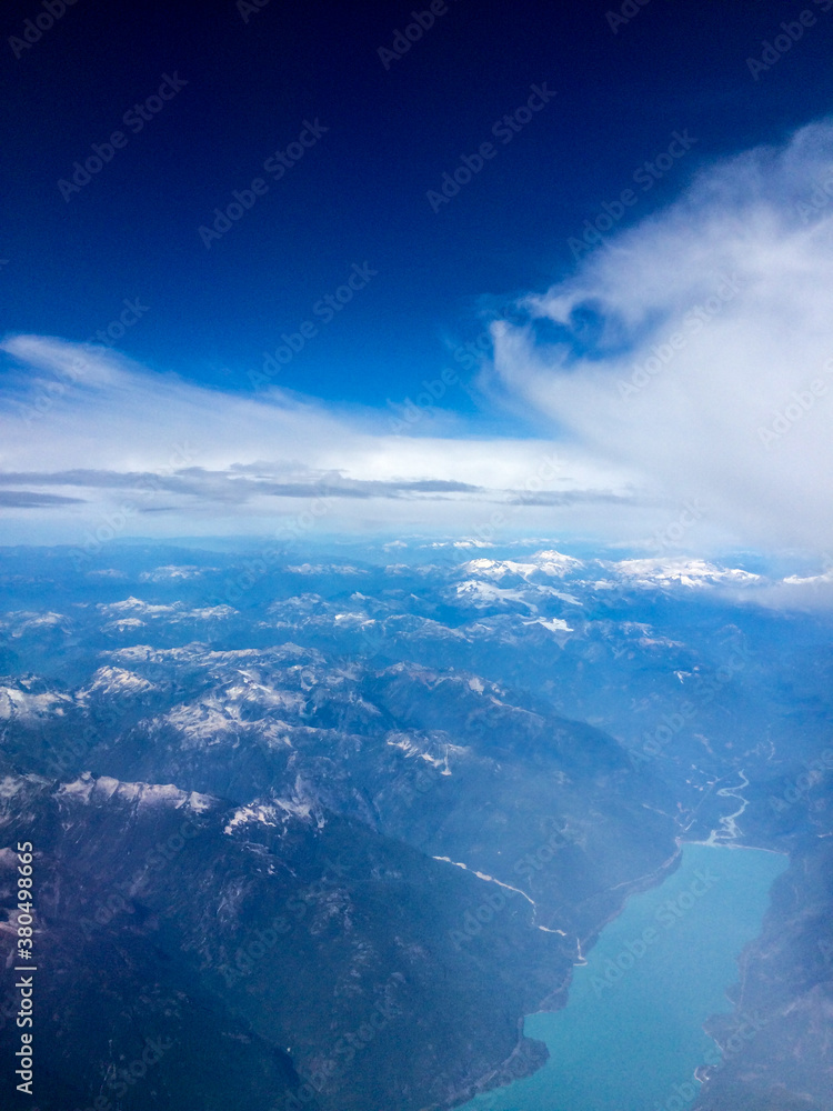 Beautiful lake and mountains as seen from the air. Beautiful lake and mountains as seen from the air.