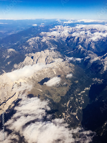 Aerial view of the European Alps photo