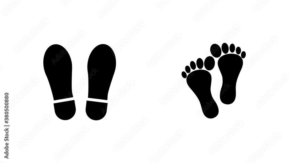 Footsteps icon in flat isolated on white background Footsteps icon in flat isolated on white background