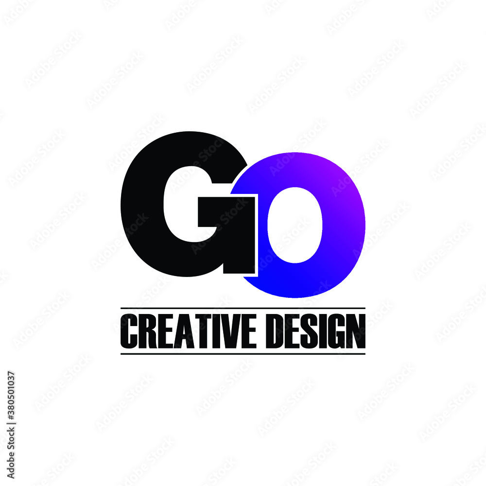 Letter GO simple logo design vector Letter GO simple logo design vector
