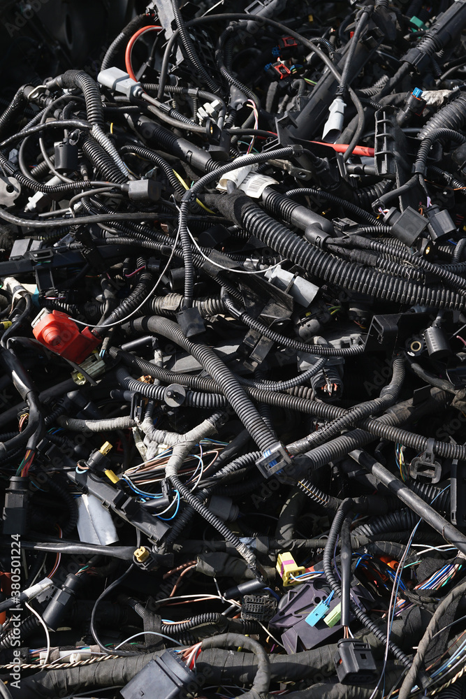 Collected and assorted parts at a car scrapyard Collected and assorted parts at a car scrapyard