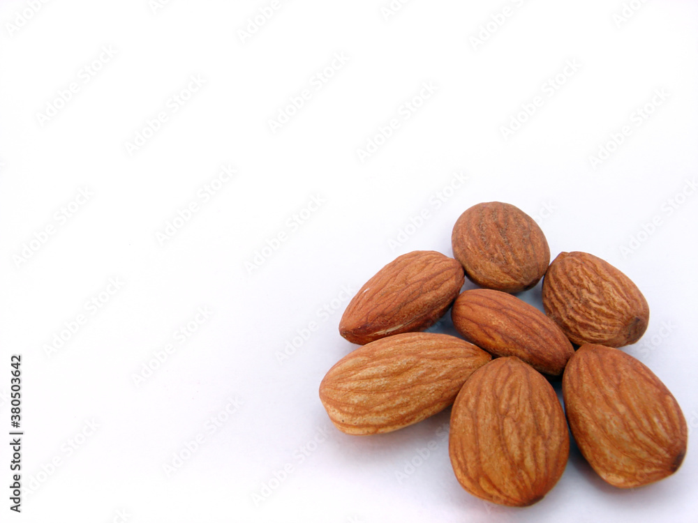 Almonds in right corner Almonds in right corner